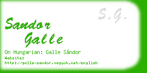 sandor galle business card